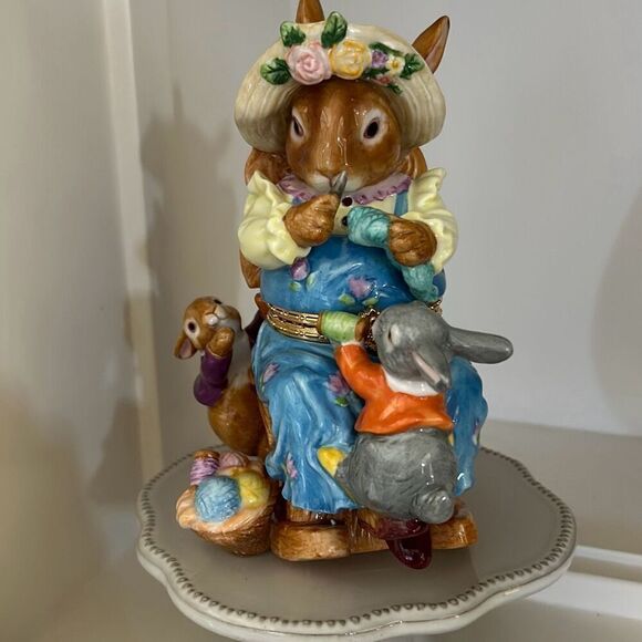 Large Mother Bunny Trinket Box NEW - Picture 3 of 9